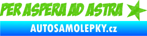 Samolepka Per Aspera Ad Astra nápis přes překážky ke hvězdám 3D karbon zelený kawasaki