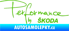 Samolepka Performance by Škoda 3D karbon zelený kawasaki