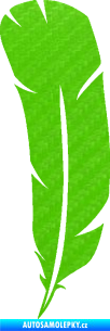 Samolepka Peříčko 002 levá 3D karbon zelený kawasaki