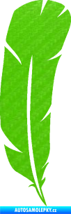 Samolepka Peříčko 002 pravá 3D karbon zelený kawasaki