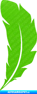 Samolepka Peříčko 003 levá 3D karbon zelený kawasaki