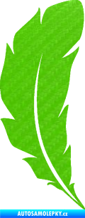 Samolepka Peříčko 003 pravá 3D karbon zelený kawasaki