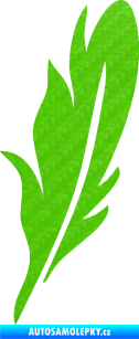 Samolepka Peříčko 006 pravá 3D karbon zelený kawasaki