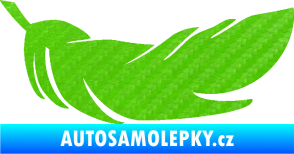 Samolepka Peříčko 007 pravá 3D karbon zelený kawasaki
