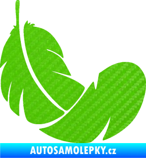 Samolepka Peříčko 008 pravá 3D karbon zelený kawasaki
