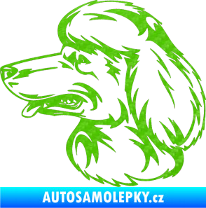 Samolepka Pes 013 levá Pudl 3D karbon zelený kawasaki