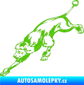 Samolepka Pes 022 levá Pudl 3D karbon zelený kawasaki