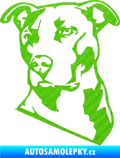 Samolepka Pes 054 levá Pitbull 3D karbon zelený kawasaki