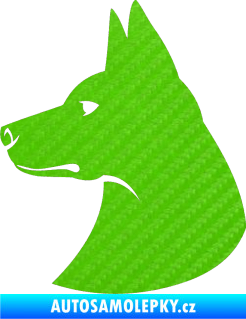 Samolepka Pes 059 levá 3D karbon zelený kawasaki