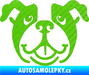 Samolepka Pes 069 Buldoček 3D karbon zelený kawasaki