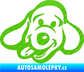 Samolepka Pes 078 levá 3D karbon zelený kawasaki