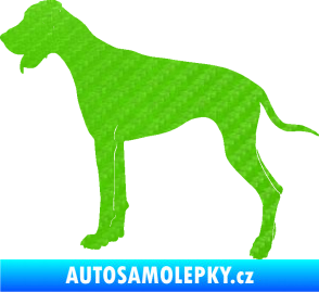 Samolepka Pes 086 levá Doga 3D karbon zelený kawasaki