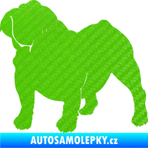 Samolepka Pes 089 levá Buldok 3D karbon zelený kawasaki