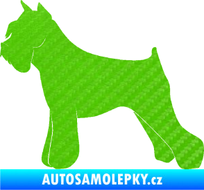 Samolepka Pes 091 levá Knírač 3D karbon zelený kawasaki