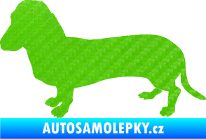 Samolepka Pes 094 levá Baset 3D karbon zelený kawasaki