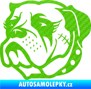 Samolepka Pes 097 levá Buldok 3D karbon zelený kawasaki