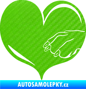 Samolepka Pes 102 pravá packa 3D karbon zelený kawasaki