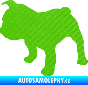 Samolepka Pes 108 levá Francouzský buldoček 3D karbon zelený kawasaki