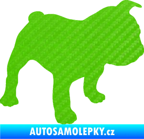Samolepka Pes 108 pravá Francouzský buldoček 3D karbon zelený kawasaki