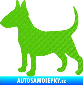 Samolepka Pes 110 levá Bulteriér 3D karbon zelený kawasaki