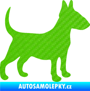 Samolepka Pes 110 pravá Bulteriér 3D karbon zelený kawasaki