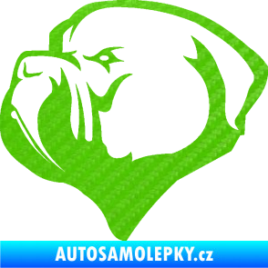 Samolepka Pes 116 levá pitbull 3D karbon zelený kawasaki