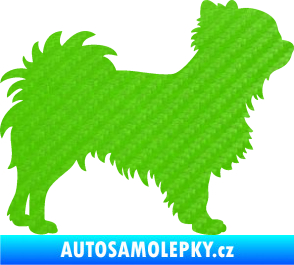 Samolepka Pes 156 pravá čivava 3D karbon zelený kawasaki