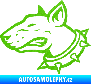 Samolepka Pes 167 levá pitbull 3D karbon zelený kawasaki