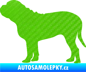 Samolepka Pes 170 levá Bordeauxská doga 3D karbon zelený kawasaki