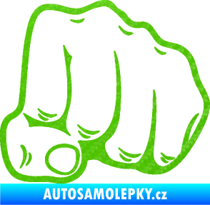 Samolepka Pěst 003 pravá 3D karbon zelený kawasaki