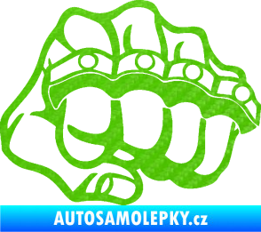 Samolepka Pěst boxer pravá 3D karbon zelený kawasaki
