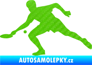 Samolepka Ping pong 001 levá 3D karbon zelený kawasaki
