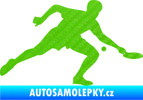 Samolepka Ping pong 001 pravá 3D karbon zelený kawasaki