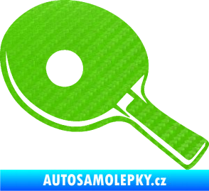 Samolepka Ping pong pálka levá 3D karbon zelený kawasaki