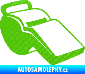 Samolepka Píšťalka 001 pravá 3D karbon zelený kawasaki