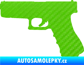 Samolepka Pistole 001 levá 3D karbon zelený kawasaki