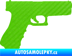 Samolepka Pistole 001 pravá 3D karbon zelený kawasaki