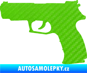 Samolepka Pistole 003 levá 3D karbon zelený kawasaki