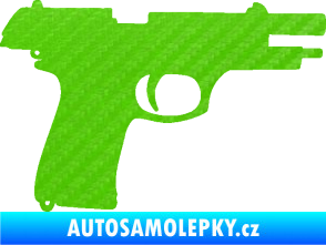 Samolepka Pistole 004 pravá 3D karbon zelený kawasaki