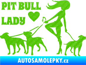 Samolepka Pit Bull lady levá 3D karbon zelený kawasaki