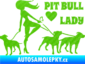 Samolepka Pit Bull lady pravá 3D karbon zelený kawasaki