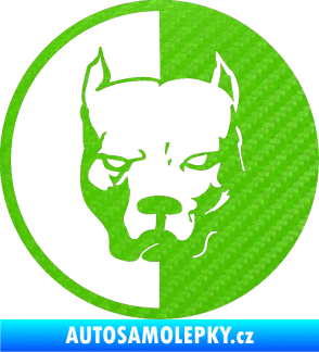 Samolepka Pitbull 001 kruh pravá 3D karbon zelený kawasaki