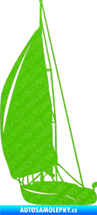 Samolepka Plachetnice 001 levá 3D karbon zelený kawasaki