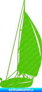 Samolepka Plachetnice 001 pravá 3D karbon zelený kawasaki