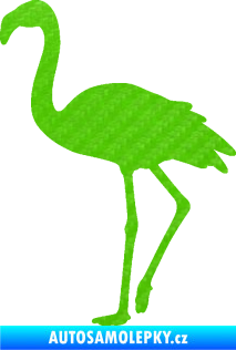 Samolepka Plameňák 001 levá 3D karbon zelený kawasaki