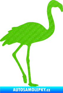 Samolepka Plameňák 001 pravá 3D karbon zelený kawasaki