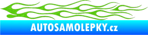 Samolepka Plameny 005 3D karbon zelený kawasaki