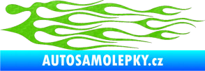 Samolepka Plameny 014 3D karbon zelený kawasaki