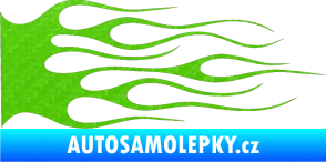 Samolepka Plameny 020 3D karbon zelený kawasaki