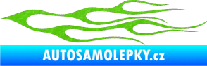 Samolepka Plameny 021 3D karbon zelený kawasaki